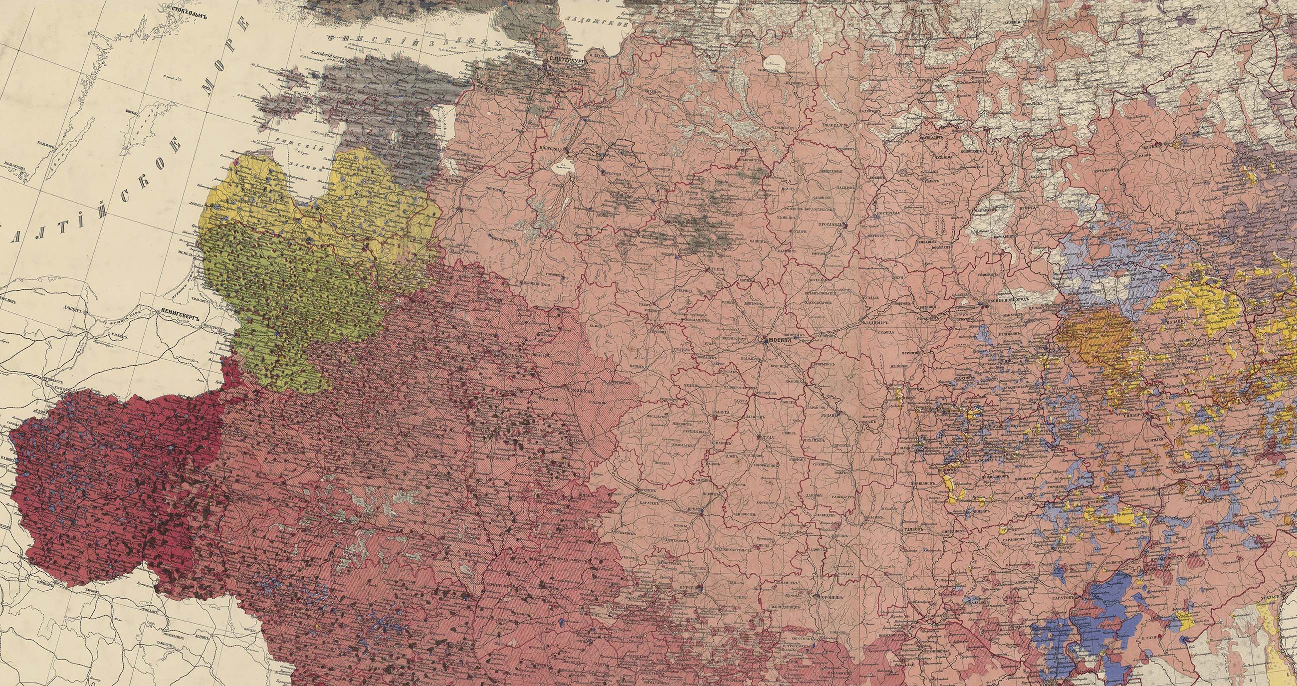 Этнографическая карта Европейской России [Карты] / Скл. А. Риттих. – 1 : 2 520 000